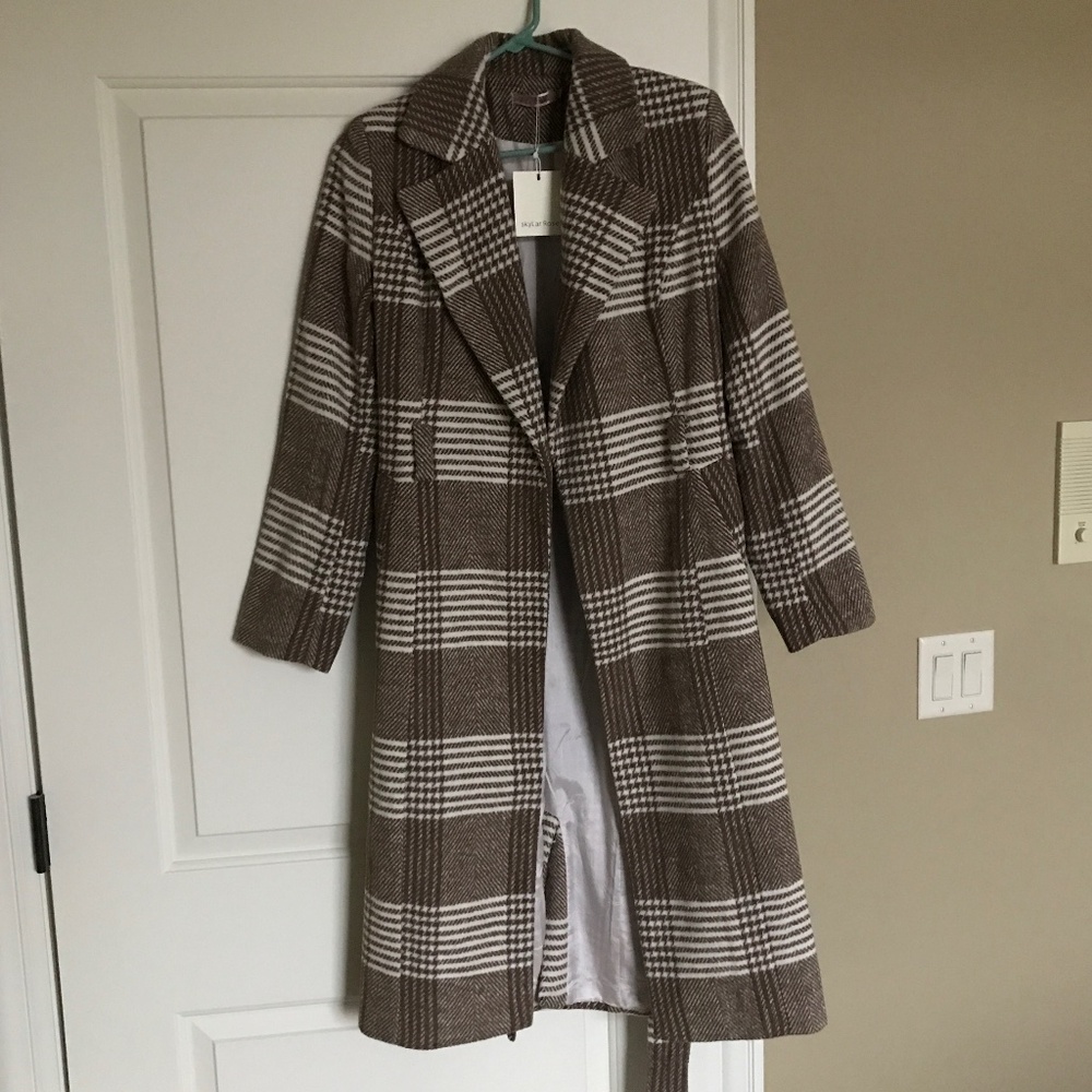 NWT Classic Long Plaid Coat